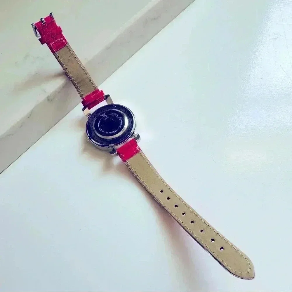 GlassOfVenice Serena Murano Millefiori Watch With Leather Band - Red